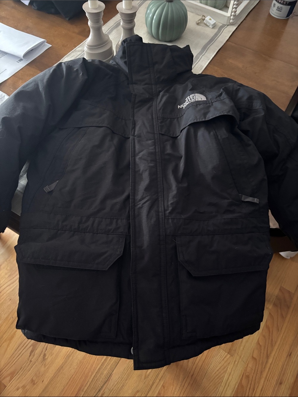 The North Face Black Kids Puffer Coat with Logo